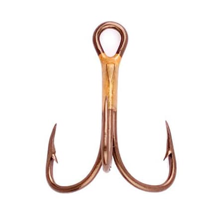 Eagle Claw 2x Treble Regular Shank Curved Point Hook- Bronze - Size 8 374A-8